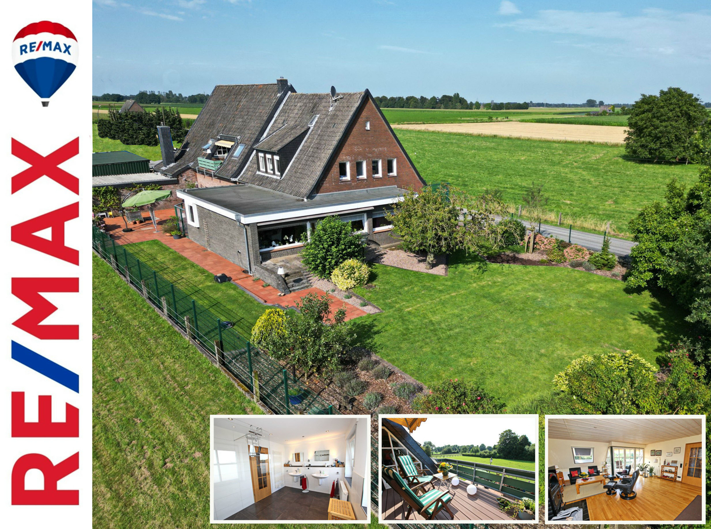 Traumanlage mit Landblick! 2 große Wohnhäuser, Garagenhalle und weitere Nutzfläche unter einem Dach!