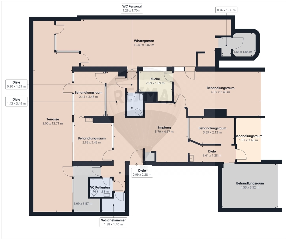 Dillingen-Mitte: Große Praxis mit 6 Behandlungsräumen, behindertengerecht im 4. OG, Parken am Haus