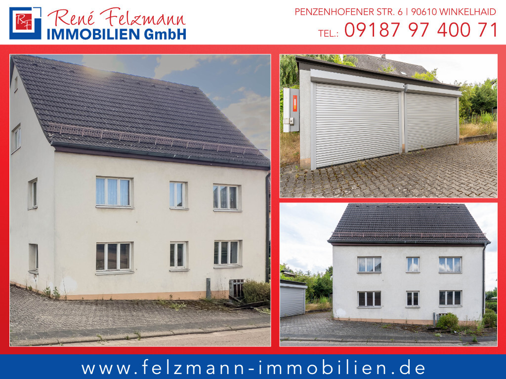 Baugrund mit Abrissobjekt mitten in Winkelhaid. 2 Garagen inklusive