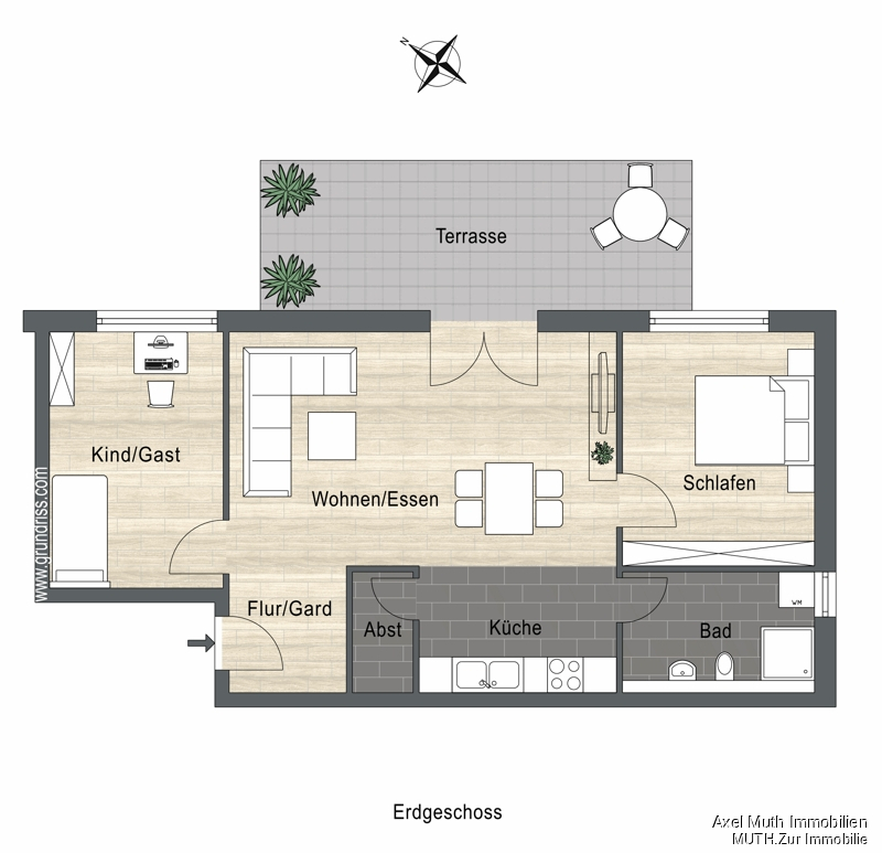Die ANGENEHME mit Terrasse