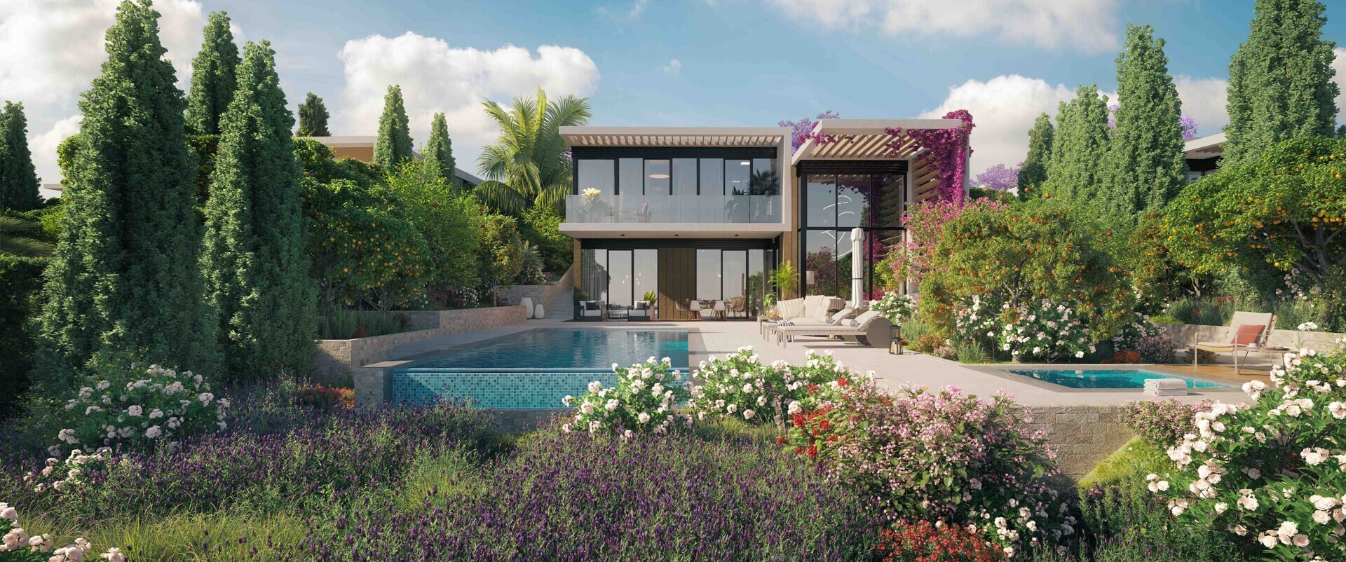 Top-Luxusvilla des Gesamtprojekts - Doppel-Infinity-Pools & Meerblick - Gated Community - Pegeia