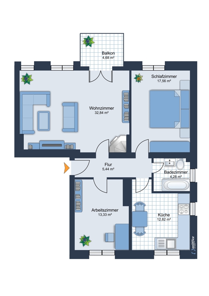 Charmante 3-4 Zimmer ETW im Erdgeschoss Wi-Rheingauviertel