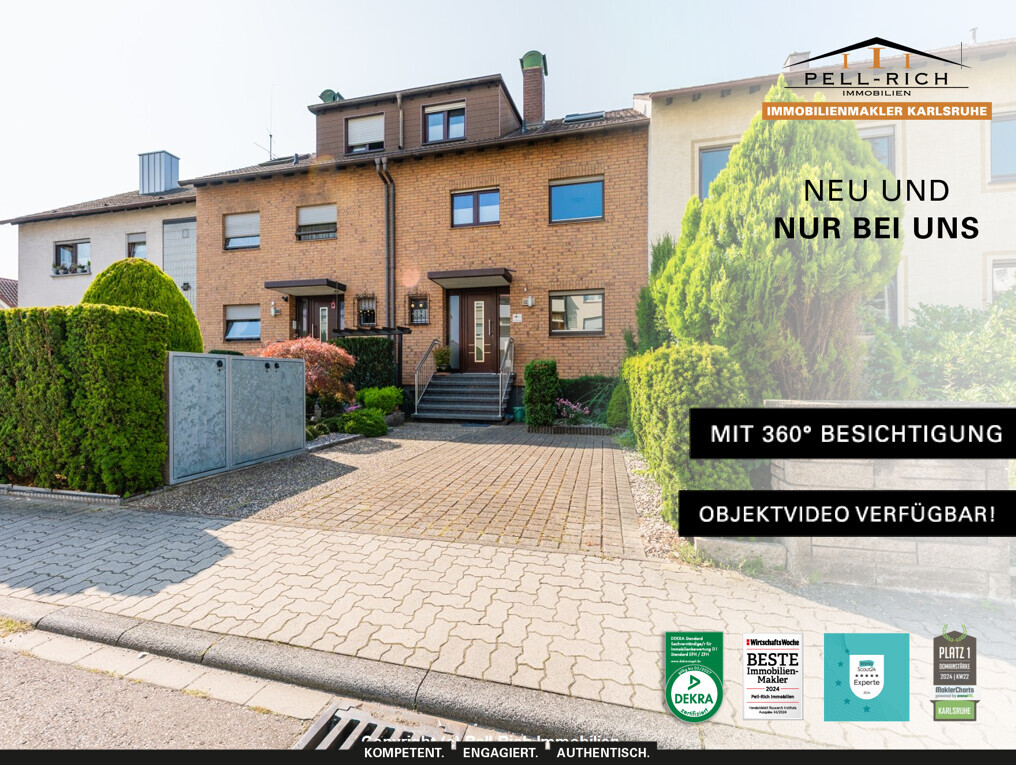 WOHLFÜHLEN LEICHT GEMACHT – Reihenmittelhaus mit Garten in Stutensee-Büchig