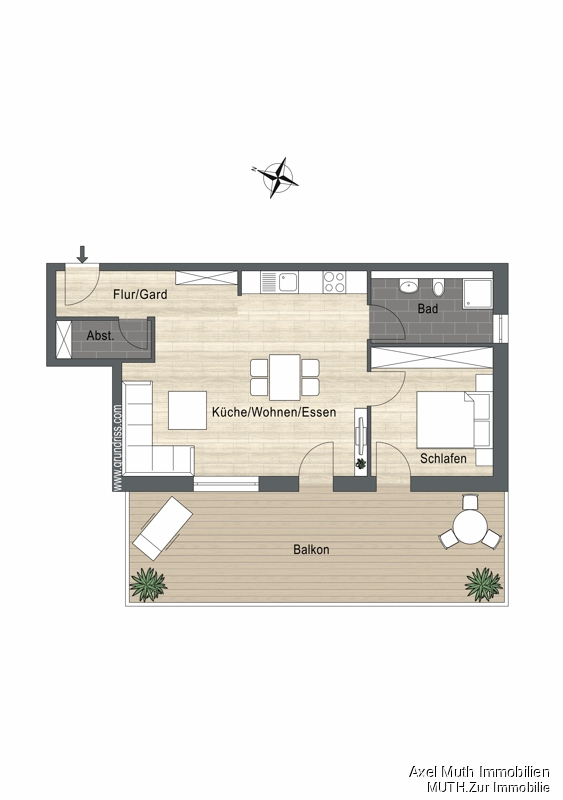 Das DUETT mit großem Balkon