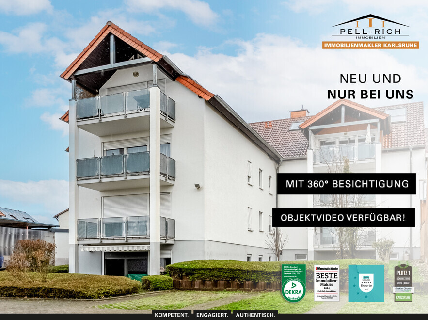 WOHNEN AUF ZWEI ETAGEN: Helle, bezugsfreie Maisonette ETW mit Balkon & eigenem Stellplatz in Malsch