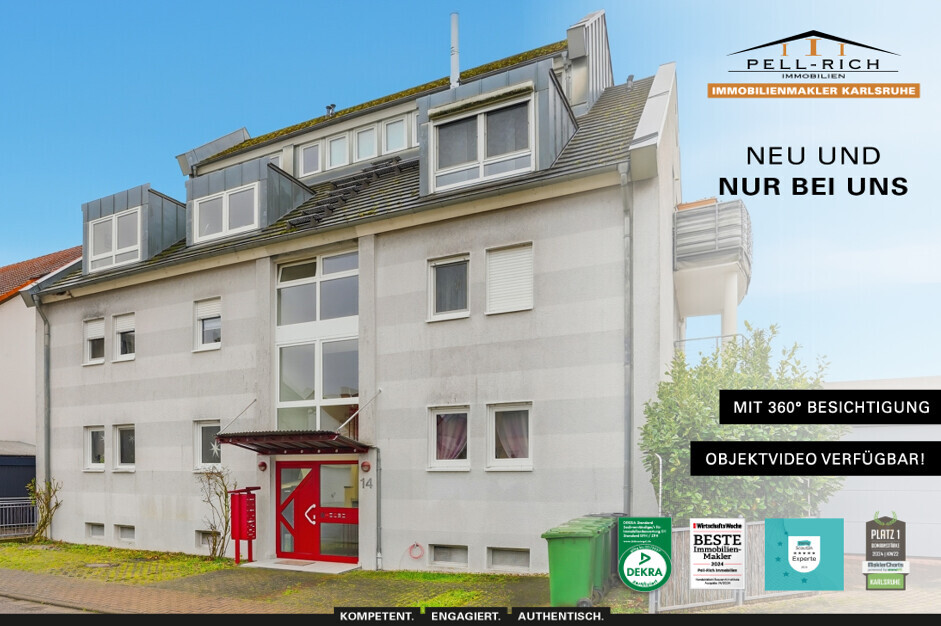 CHARMANT: Helle Galeriewohnung mit 2 Zimmern, Küche und Außenstellplatz in Dettenheim-Rußheim