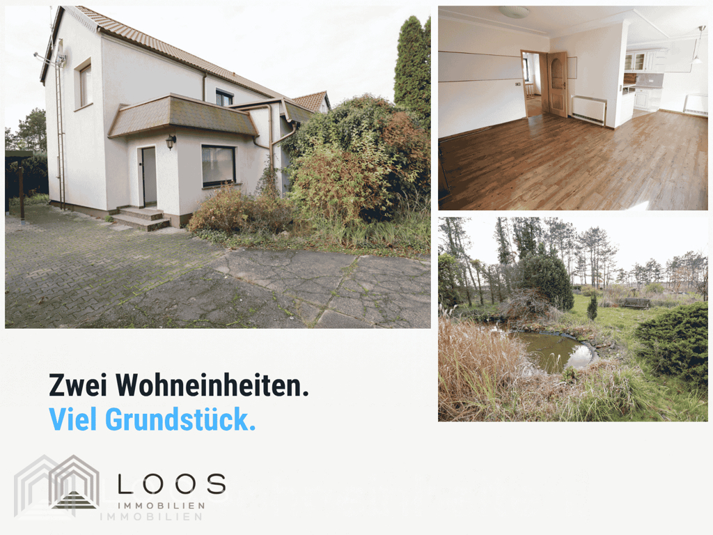 Zwei Wohneinheiten, viel Grundstück: Wohnen für zwei
Haushalte