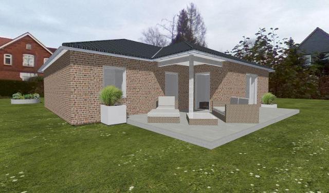 Neubau: Winkelbungalow (Massivhaus als Klinkerbau) in Schiffdorf-Geestenseth inkl. 13,35 kWp PV