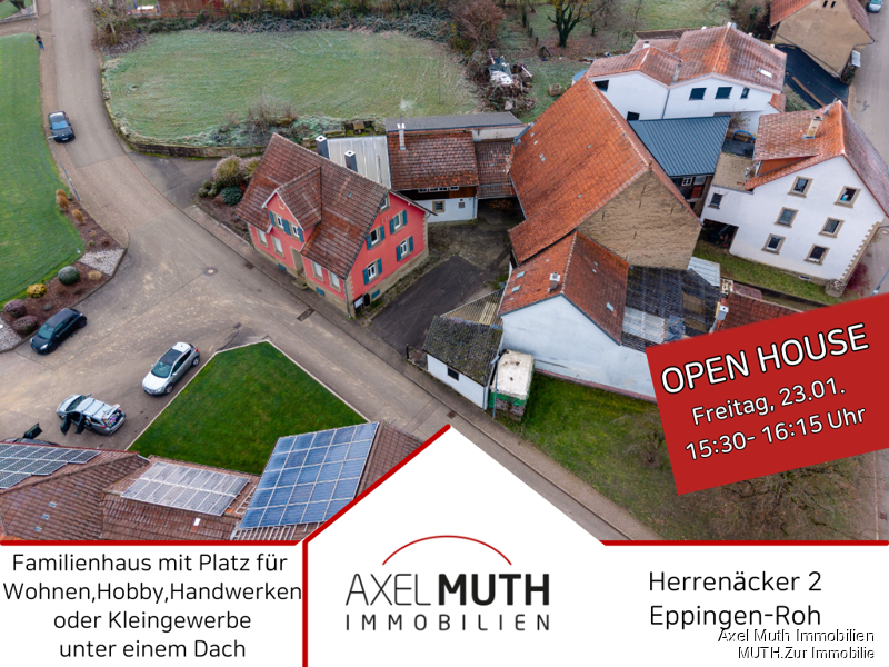 Open House, Fr. 23.01. 15.30 -16.15 Uhr!
Familienhaus mit Platz für Wohnen, Hobby, Handwerken