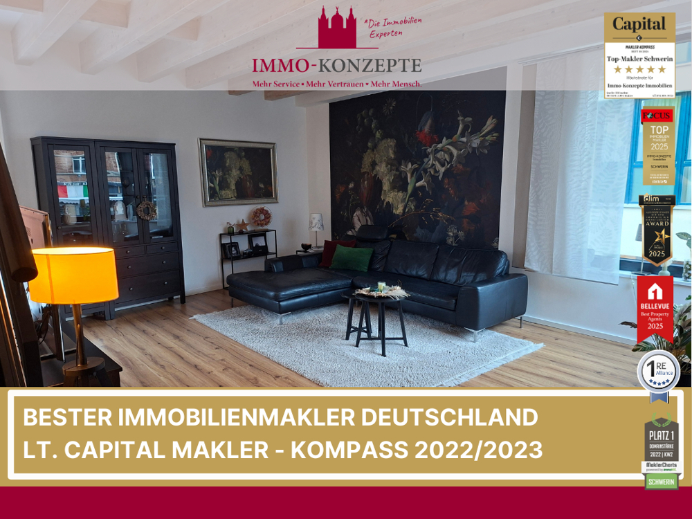 Außergewöhnliche, lichtdurchflutete Maisonette-Wohnung in 1A-Lage