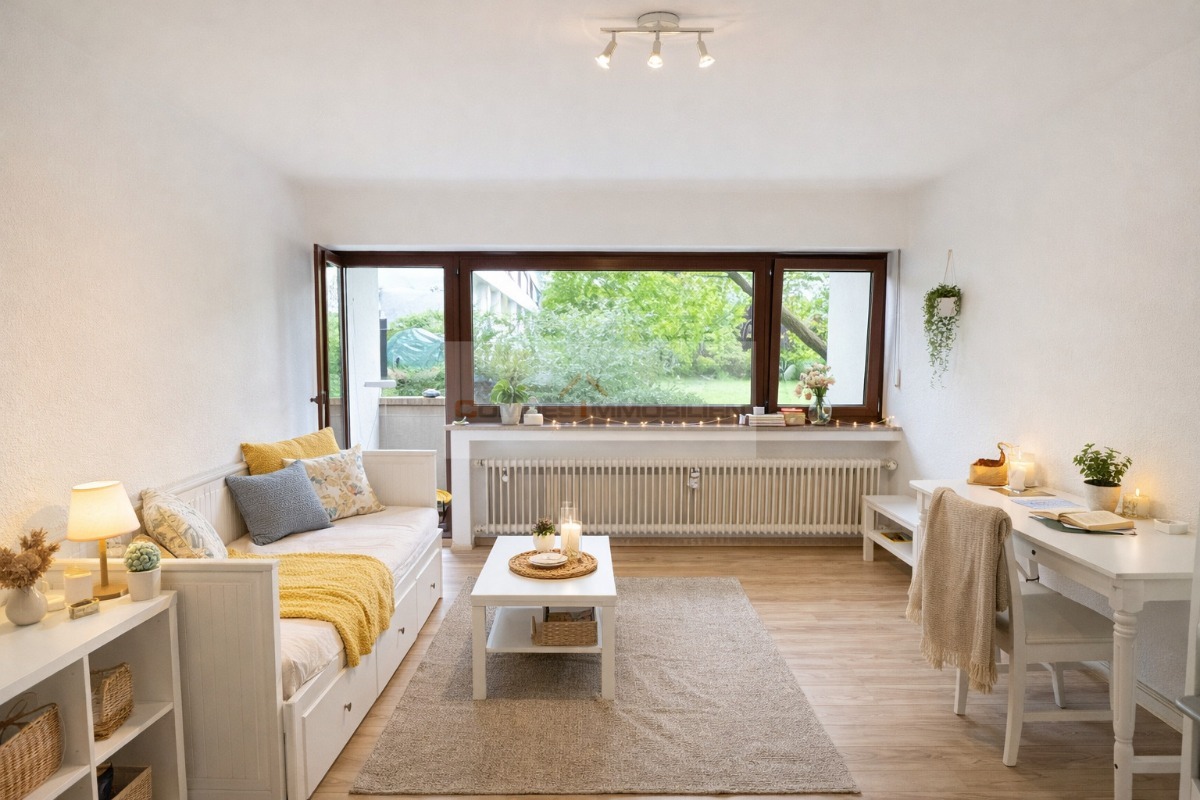 Provisionsfrei! Möblierte und vermietete 1-Zimmer EG-Wohnung in Bonn-Beuel-Mitte mit Balkon