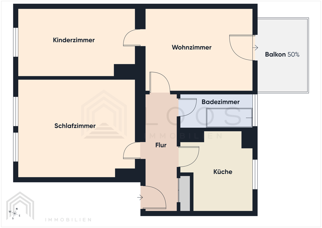 3-Zimmerwohnung mit Balkon - frisch modernisiert und ruhig