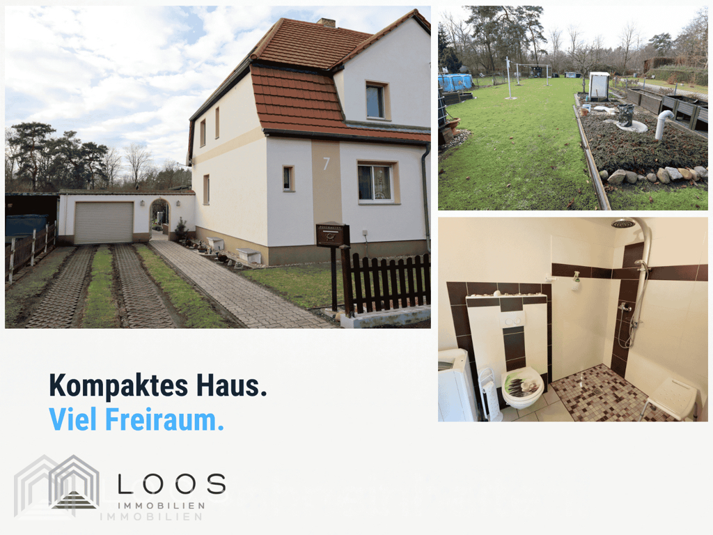 Kompaktes Haus am Wald: DHH mit Garten und Nebengebäuden