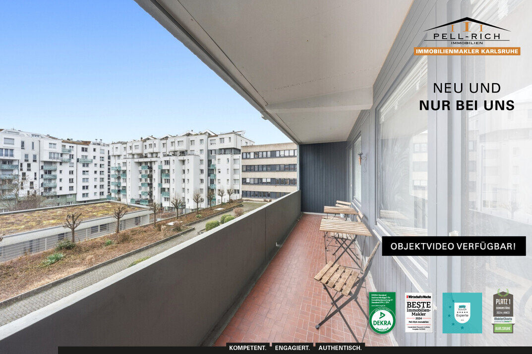 STADTBLICK: Top Innenstadtwohnung mit Balkon zur Vermietung in der Karlsruher-Südweststadt