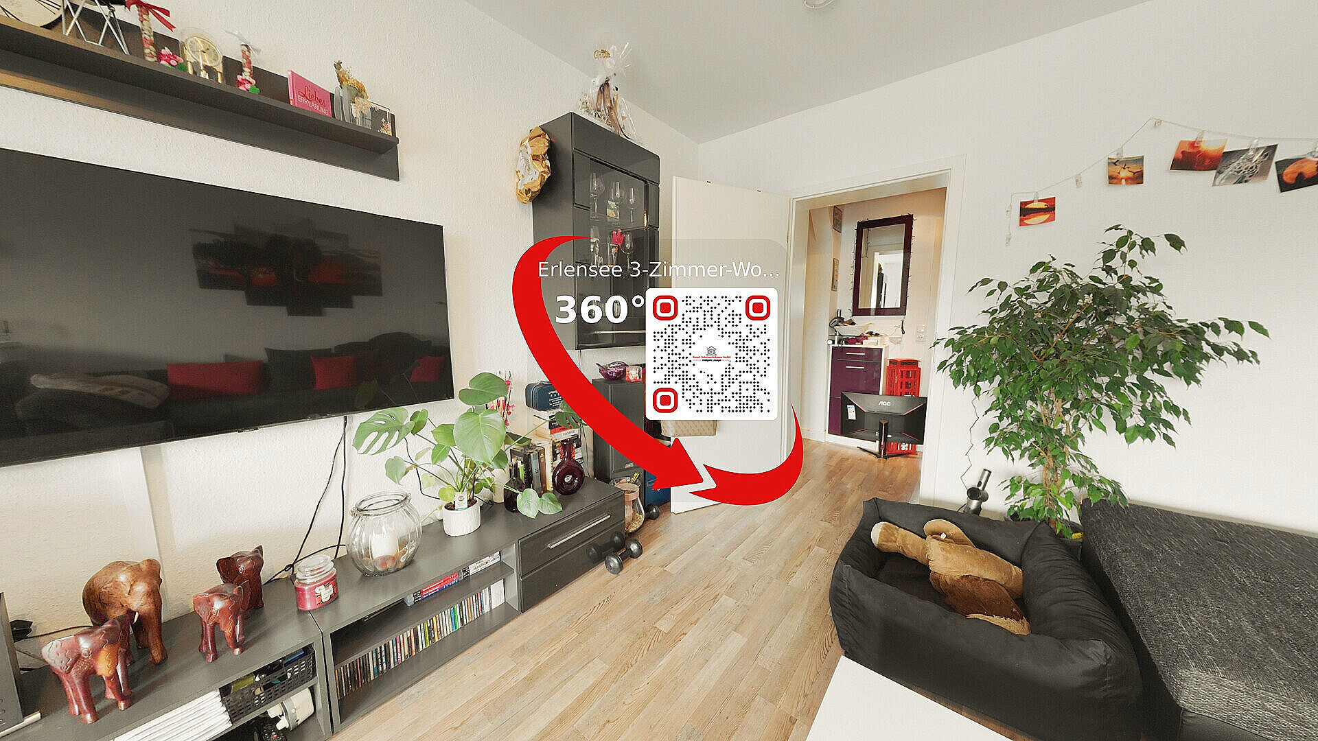 360° Rundgang: 3-Zimmer-Wohnung mit Balkon in der Nähe vom Erlensee!