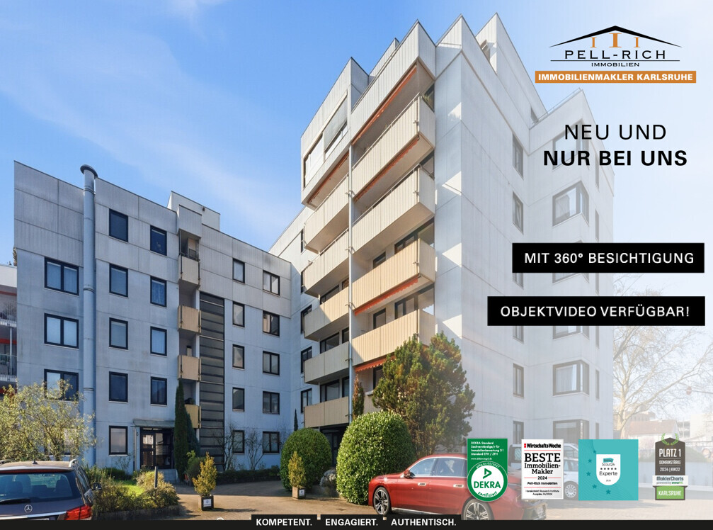 KLEIN ABER FEIN: Bezugsfreie 1-Zimmer Eigentumswohnung mit Balkon und Stellplatz in KA-Durlach