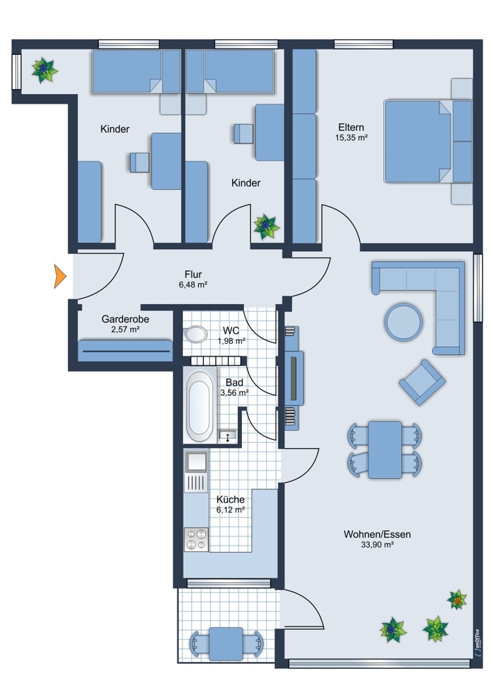 Großzügige 4-Zimmer-Wohnung mit Balkon in Heilbronn Stadtmitte!