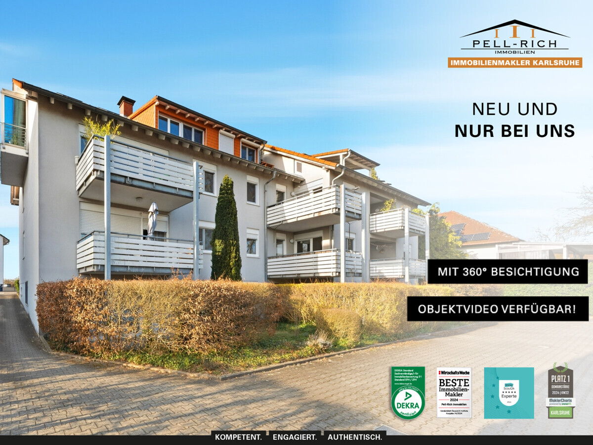 NATUR PUR: Eigentumswohnung in Randlage von KA-Knielingen mit Balkon und Garage zu veräußern