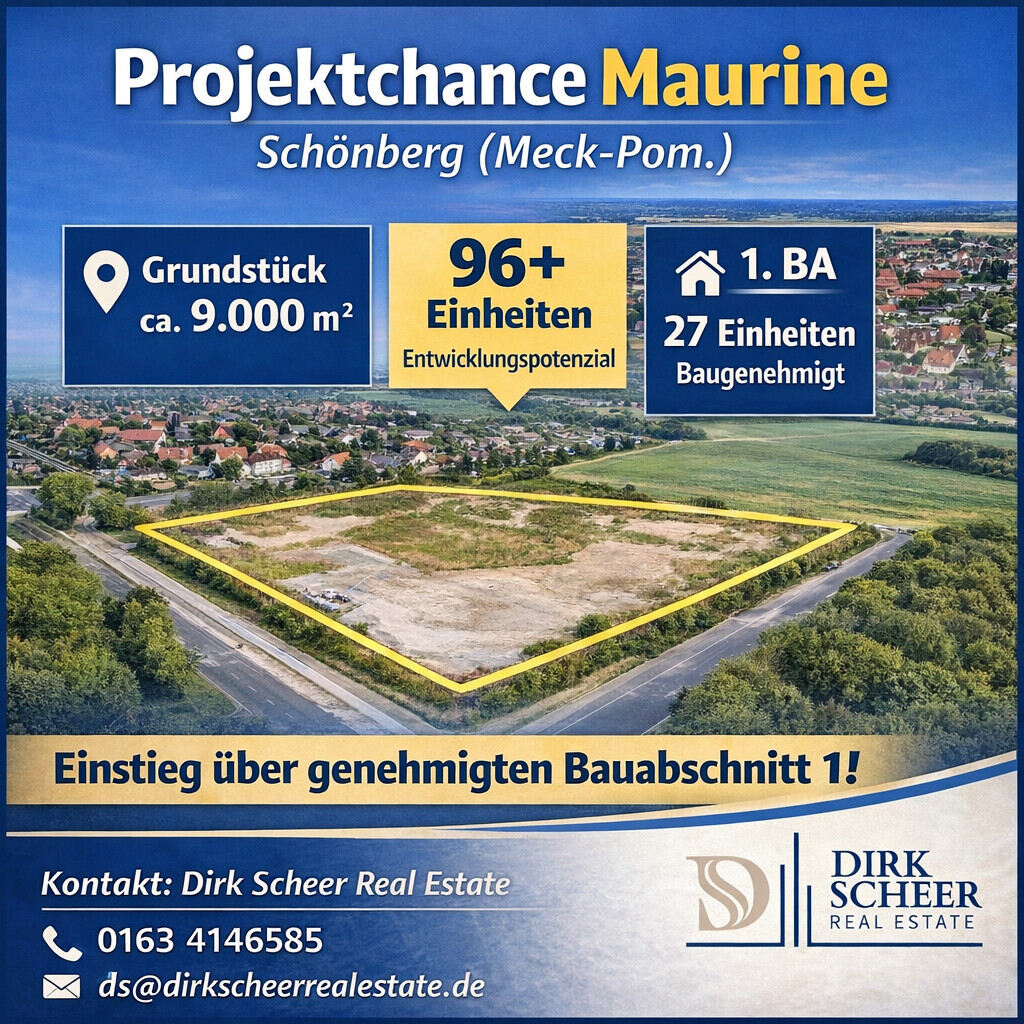"Mehr-Generationen-Wohnpark „Maurine“
Attraktive Wohnprojektentwicklung mit genehmigtem Bauabschnitt