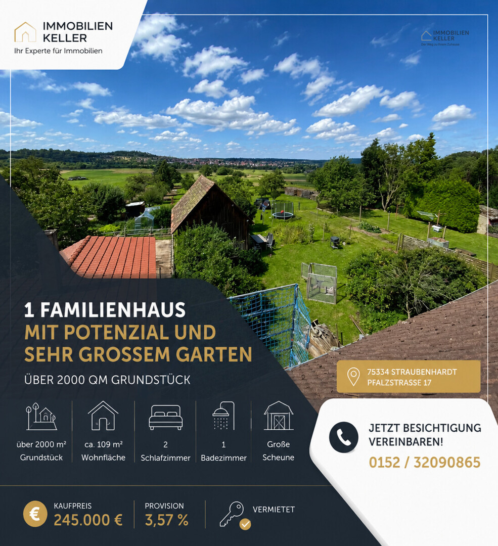 1 Familienhaus mit Potenzial und sehr großem ,über 2000 qm, Garten