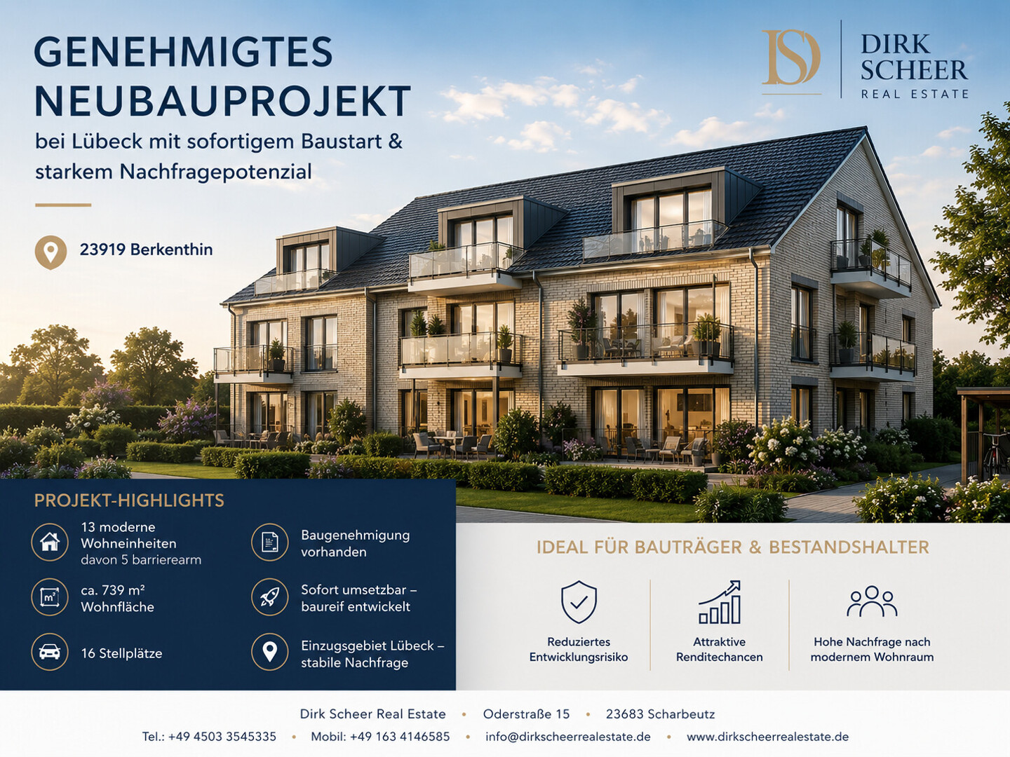 Genehmigtes Neubauprojekt bei Lübeck mit sofortigem Baustart & starkem Nachfragepotenzial
