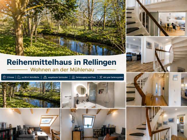 Zuhause statt einfach nur Immobilie – gepflegtes Reihenhaus mit idyllischem Garten an der Mühlenau