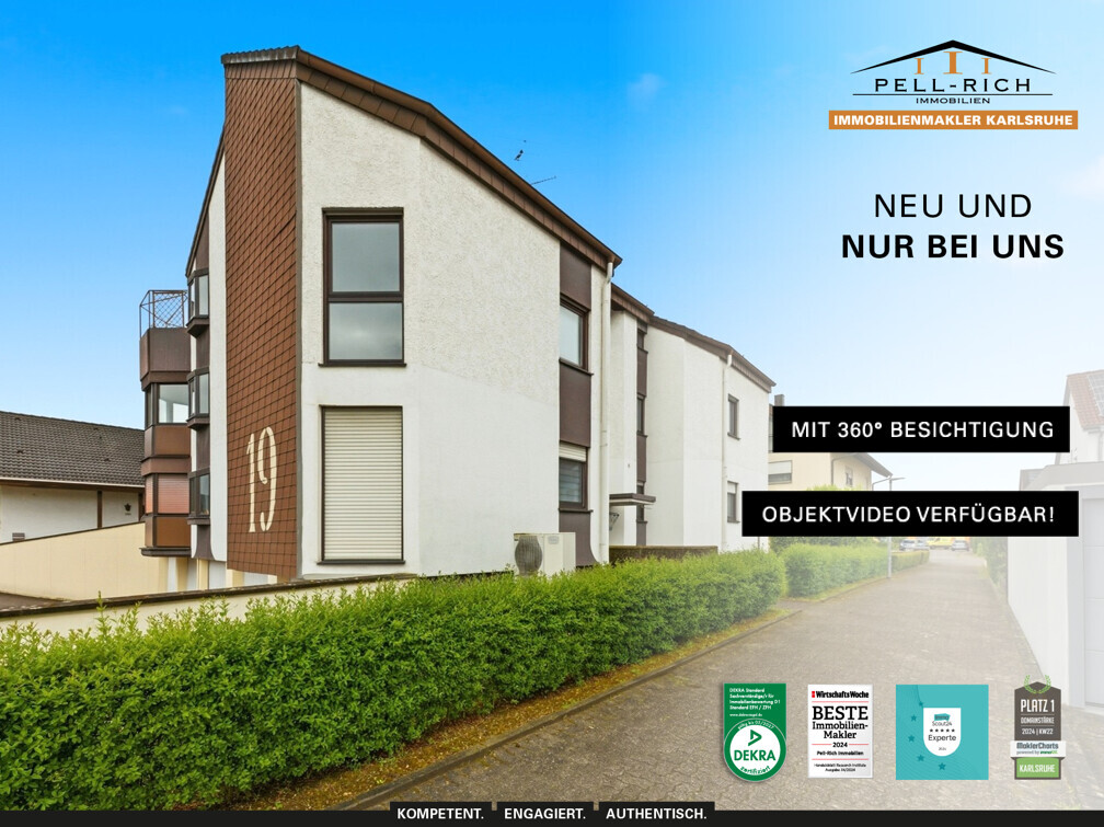 FABELHAFT: Bezugsfreie Eigentumswohnung mit Balkon und TG-Stellplatz in Stutensee-Blankenloch