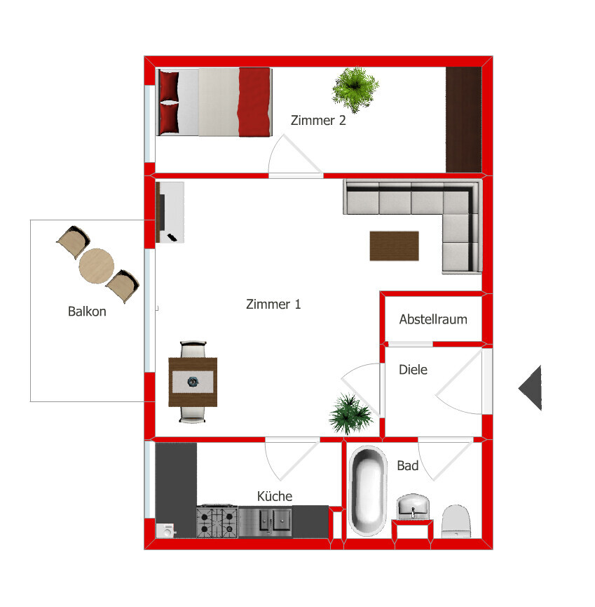 Kapitalanleger aufgepasst! Charmante 2-Zimmer-Wohnung mit Balkon