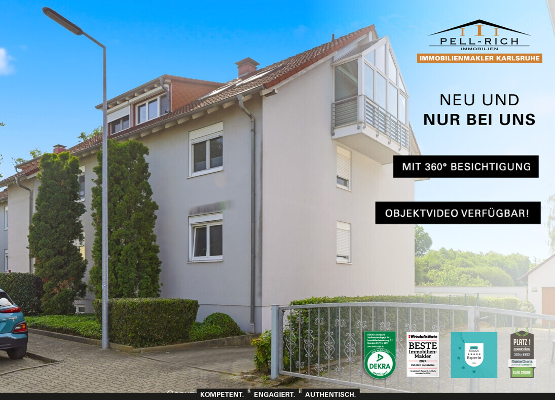 ELEGANT: Moderne Eigentumswohnung mit Garage und Wintergarten in ruhiger Randlage von KA-Knielingen