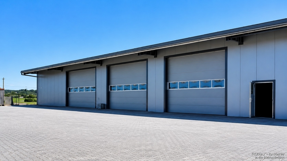 Sofort durchstarten: Neuwertige Gewerbehalle mit flexiblen Büros  & Riesen-Areal!