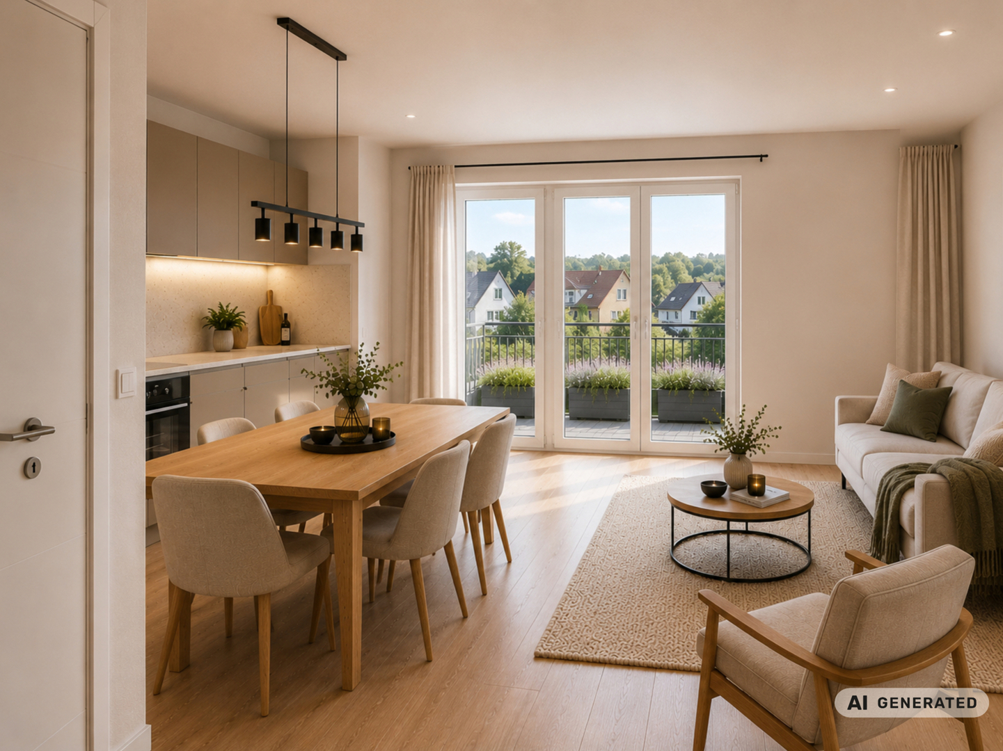KfW-40-Neubau: Erdgeschosswohnung mit Terrasse und Garten in Dissen a.T.W.