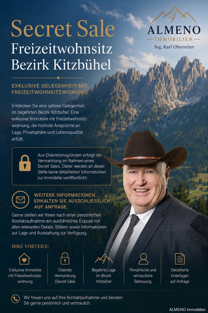 Secret Sale! Immobilien mit Freizeitwohnsitzwidmung im Bezirk Kitzbühel