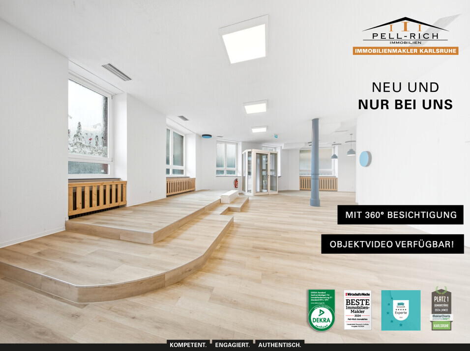 IDEENRAUM: Großzügige EG-Gewerbefläche plus Innenhof zentral in der Karlsruher Südweststadt