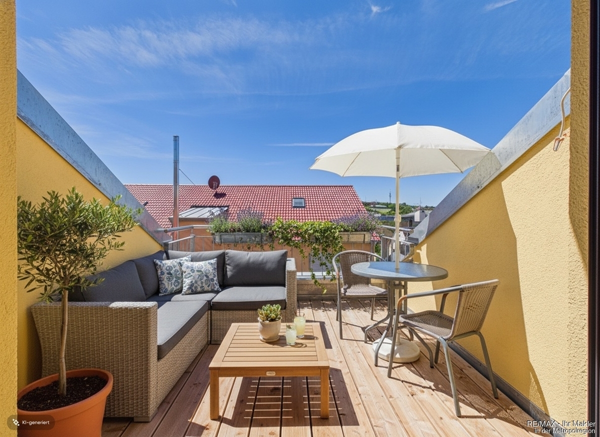Neubau-Maisonettewohnung mit Süd-Dachterrasse und Einbauküche