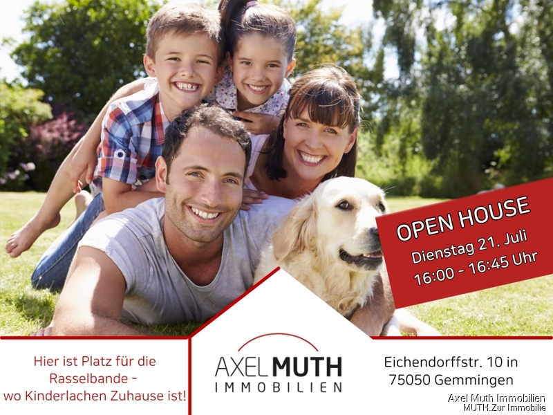 OpenHouse 21.07 von16:00h-16:45h
Kommen Sie einfach vorbei!
Hier ist Platz für die Rasselbande - wo Kinderlachen Zuhause ist!