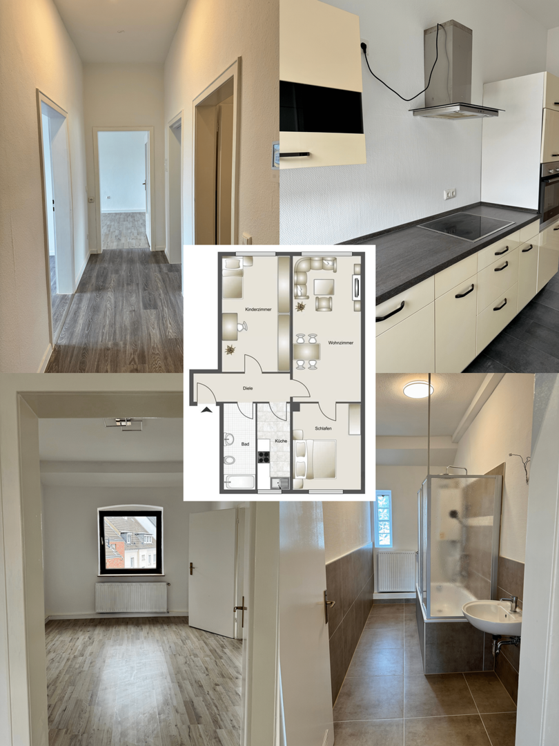 Renovierte 2-Zimmer-Wohnung mit Einbauküche und modernem Badezimmer