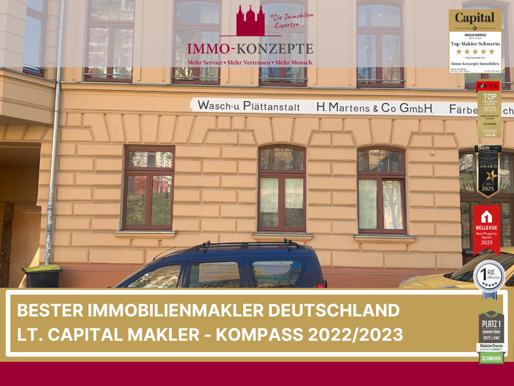 Top-sanierte 2-Zimmer-Altbauwohnung mit Küche, XXL-Terrasse, Fußbodenheizung, Stellplatz (Optional)