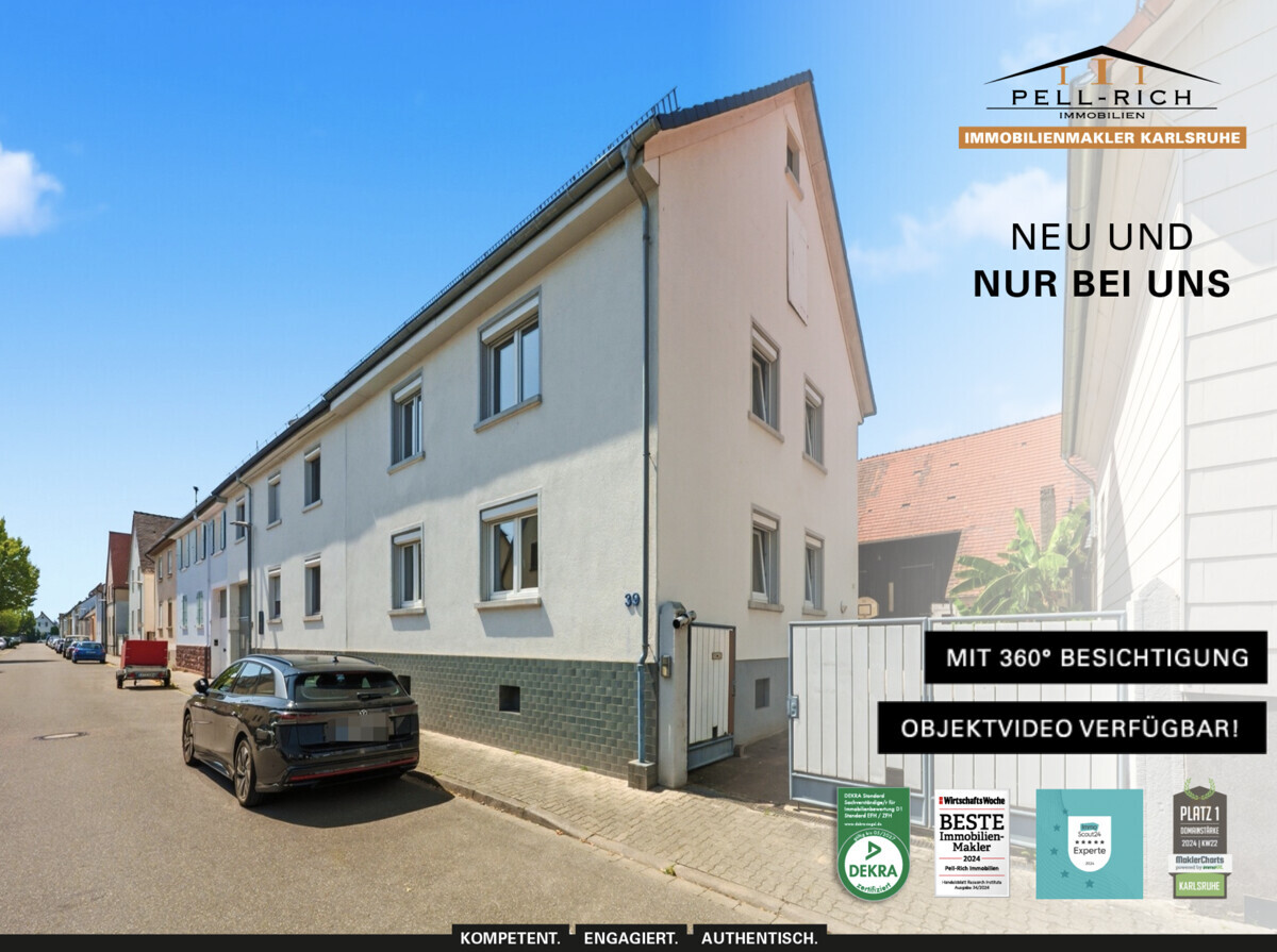 GESTALTUNGSRAUM: Großzügiges Wohnhaus mit Scheunen & vielseitigen Nebenflächen in Stutensee