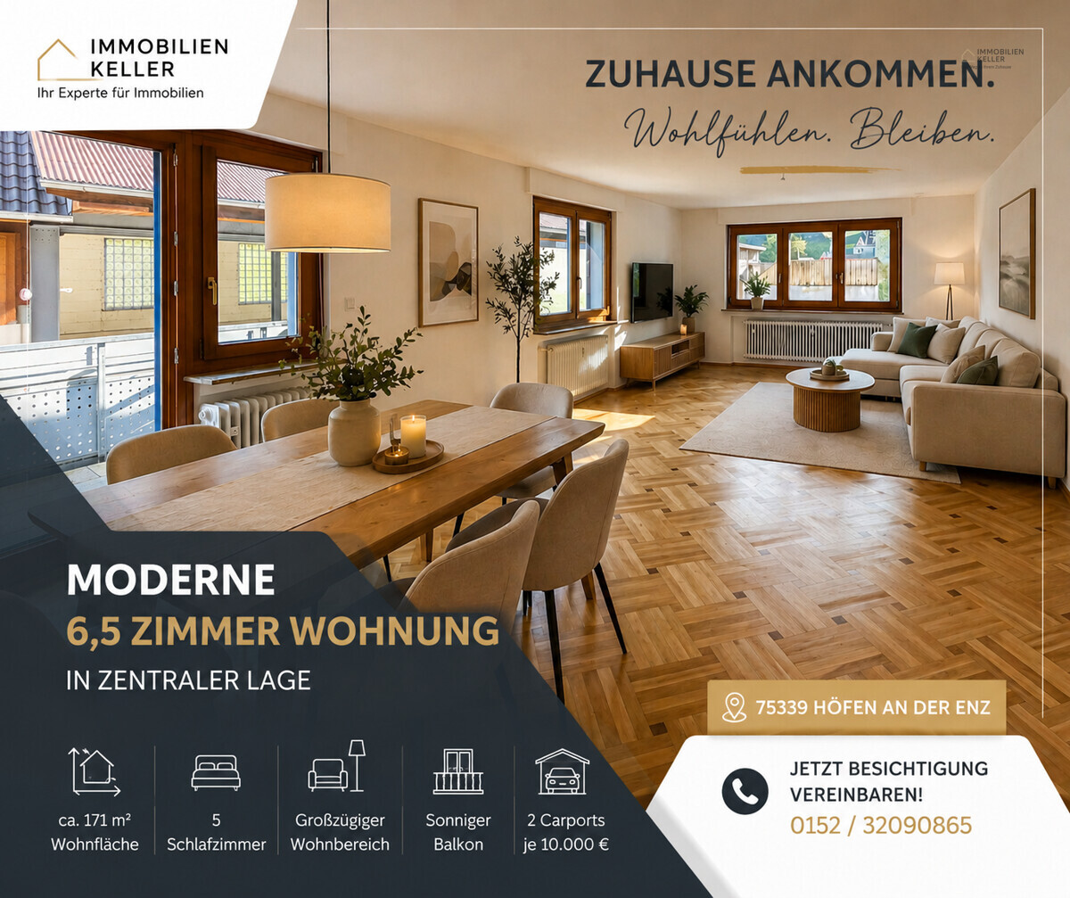 Wohnen wie im eigenen Haus – großzügige 6,5-Zimmer-Wohnung in zentraler Lage