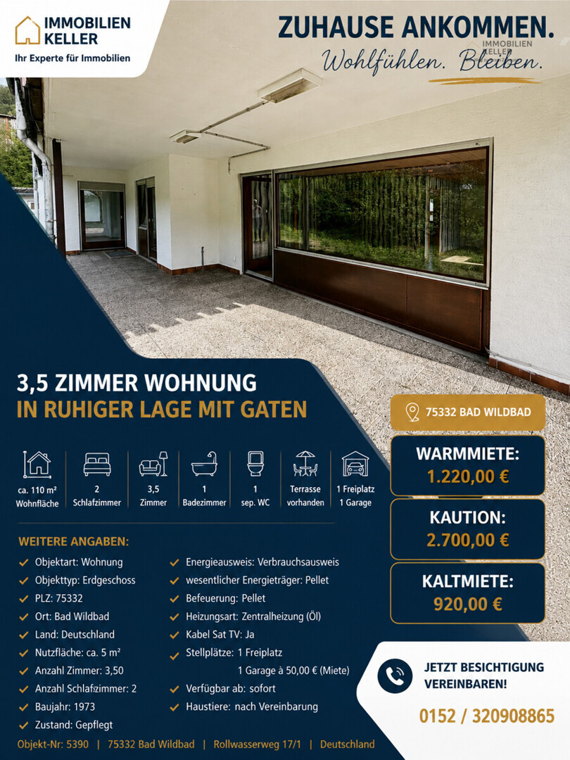 3,5 Zimmer Wohnung in ruhiger Lage mit gaten