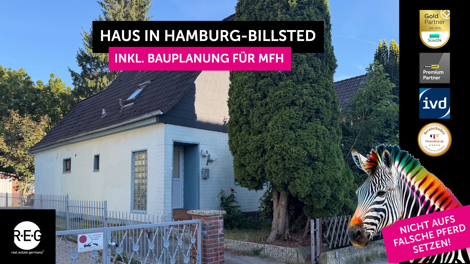 Hamburg-Billstedt: Grundstück mit Einfamilienhaus + Planung für MFH mit 4 Wohnungen