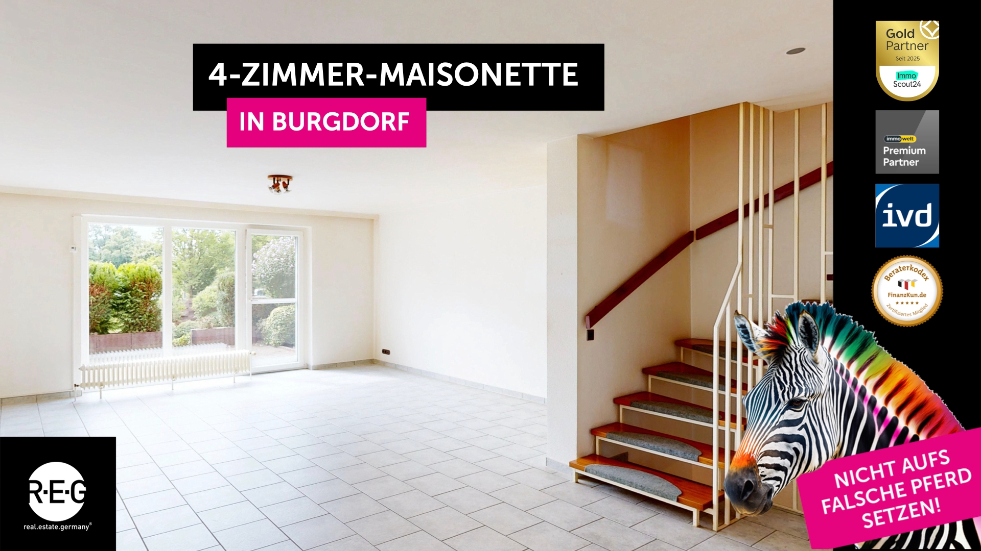 Wohnen wie im eigenen Haus – großzügige Maisonette auf 3 Ebenen mit Terrasse in Burgdorf