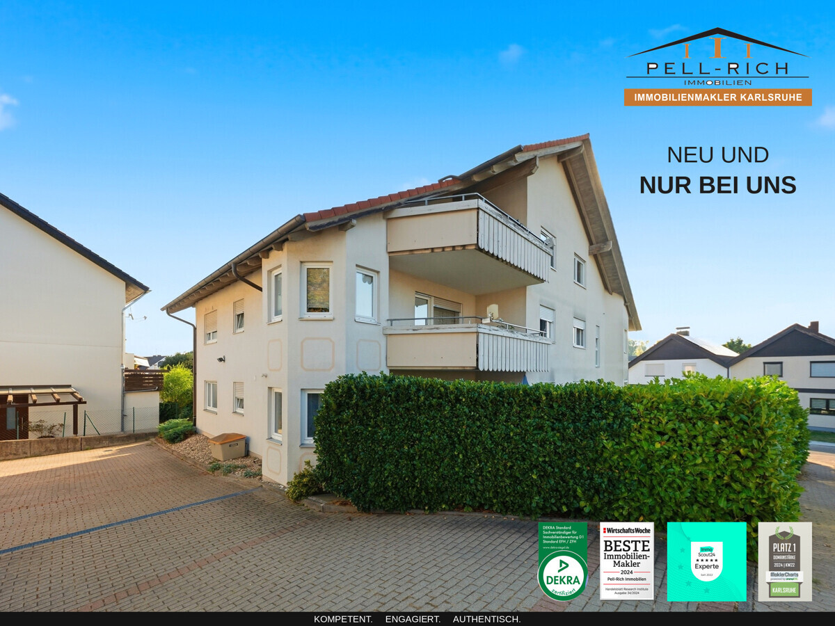 TERRASSENGLÜCK: Helle und renovierte 2,5-Zimmer-Wohnung in Keltern-Weiler mit Terrasse & Garage