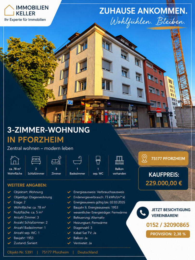 Zentrale 3 Zimmer Wohnung in zentraler lage