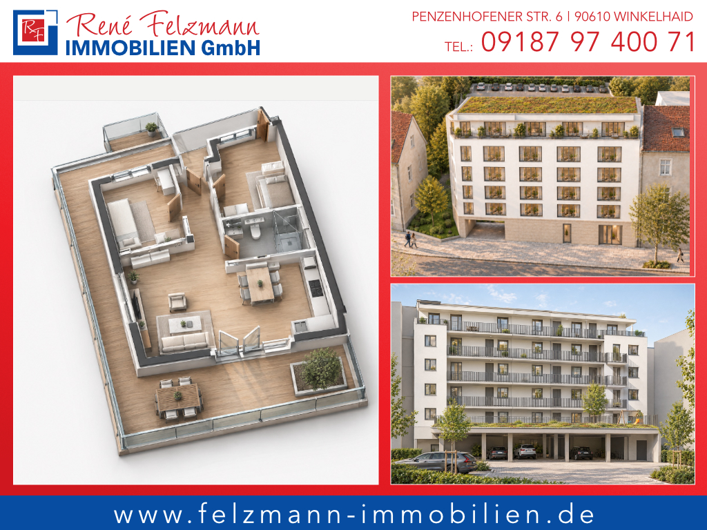 Neubauprojekt 23 Stadtwohnungen in KfW-55-Effizienzhaus-Standard mit Luft-Wasser-Wärmepumpe