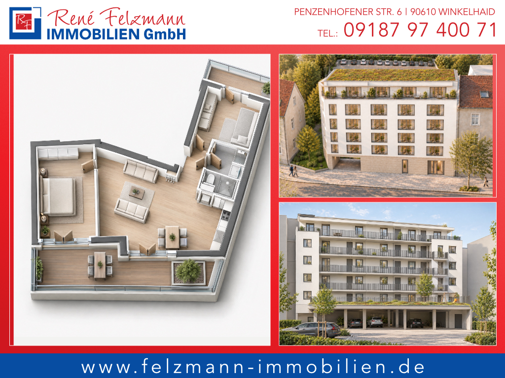 Neubauprojekt 23 Stadtwohnungen in KfW-55-Effizienzhaus-Standard mit Luft-Wasser-Wärmepumpe