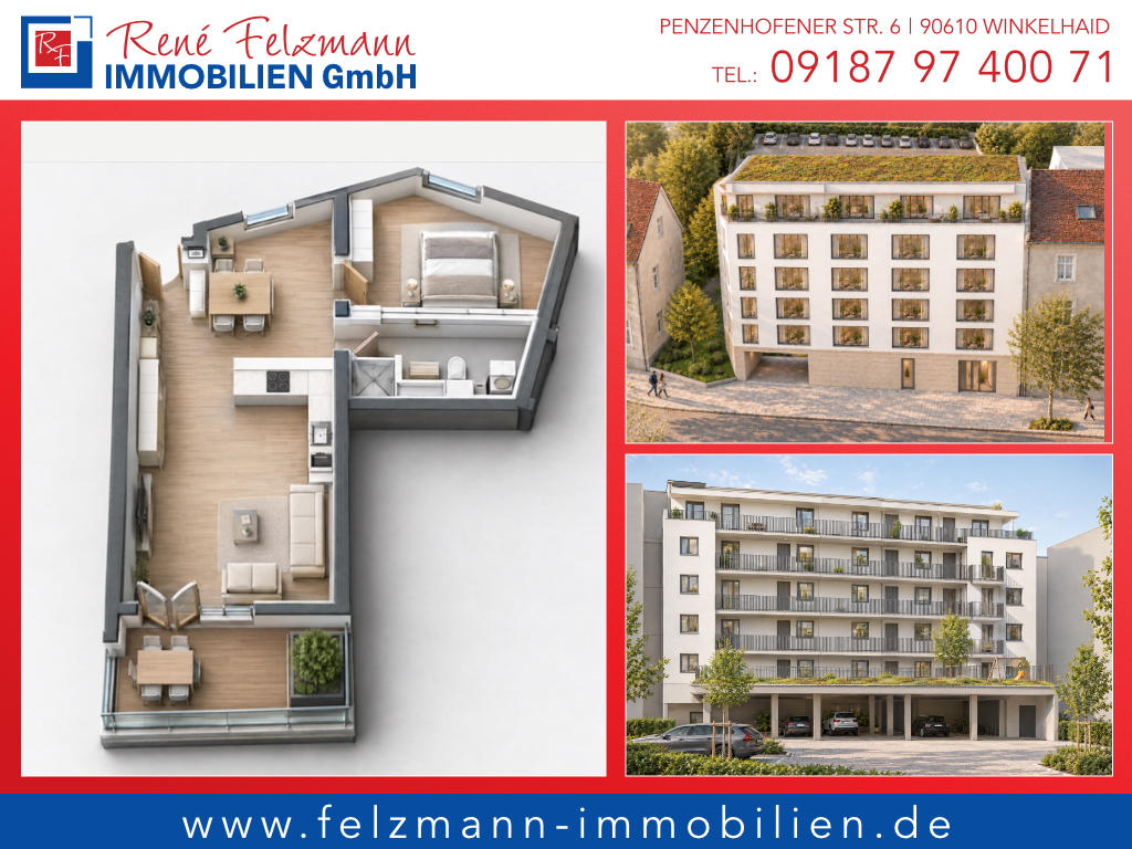 Neubauprojekt 23 Stadtwohnungen in KfW-55-Effizienzhaus-Standard mit Luft-Wasser-Wärmepumpe