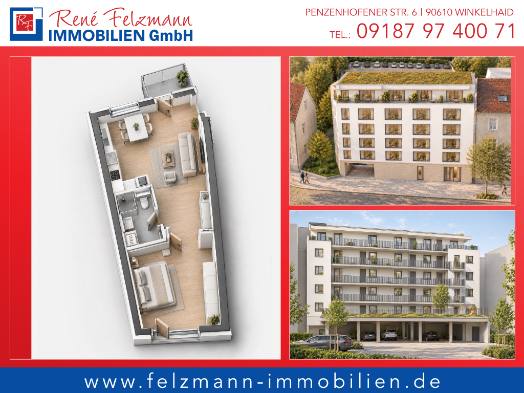 Neubauprojekt 23 Stadtwohnungen in KfW-55-Effizienzhaus-Standard mit Luft-Wasser-Wärmepumpe