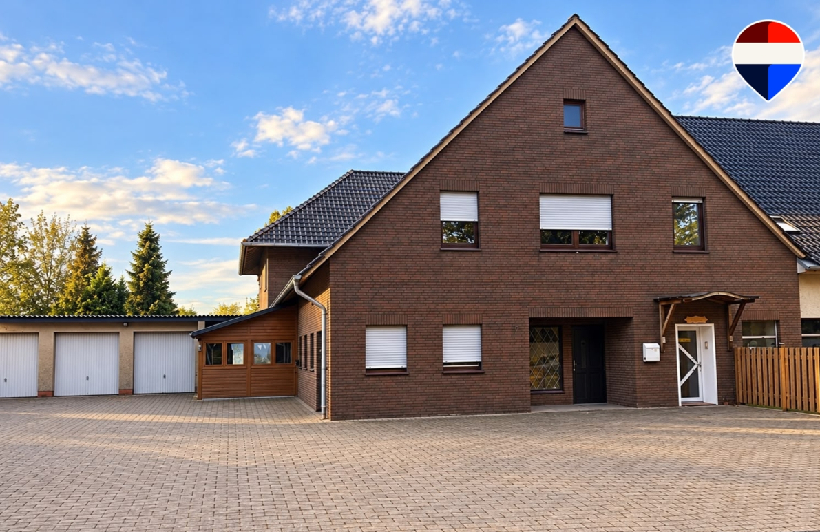 Zweifamilienhaus mit separaten Eingängen, ca. 281 m² Wohnfläche und 4 Garagen in Preußisch Oldendorf