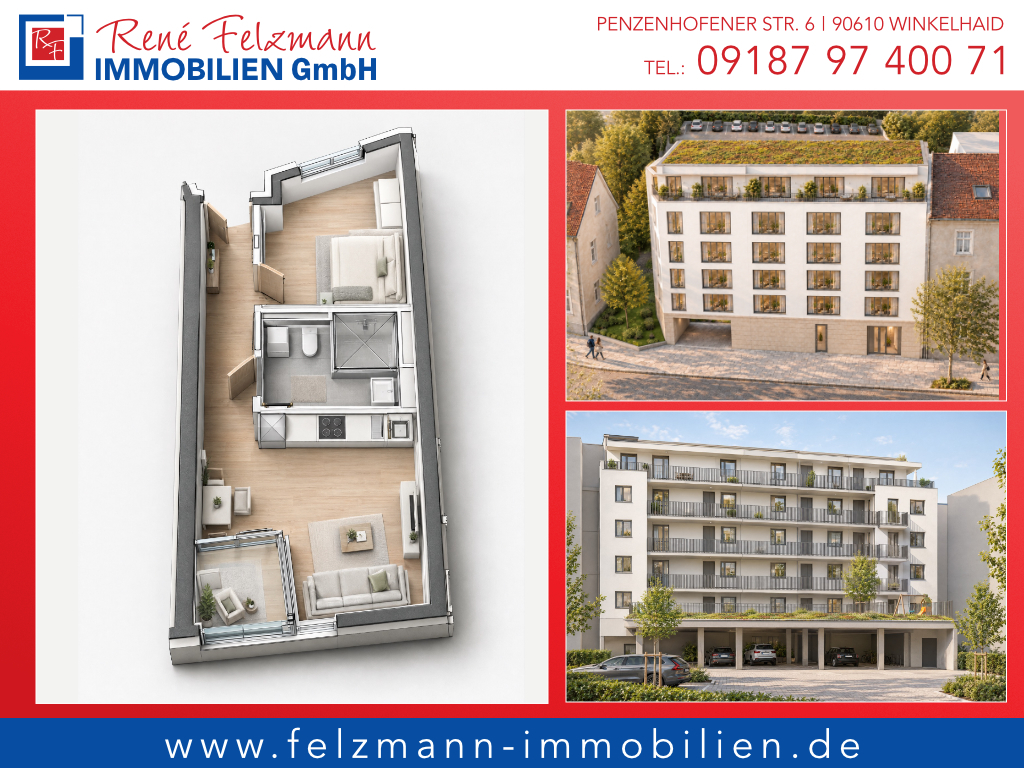 Neubauprojekt 23 Stadtwohnungen in KfW-55-Effizienzhaus-Standard mit Luft-Wasser-Wärmepumpe